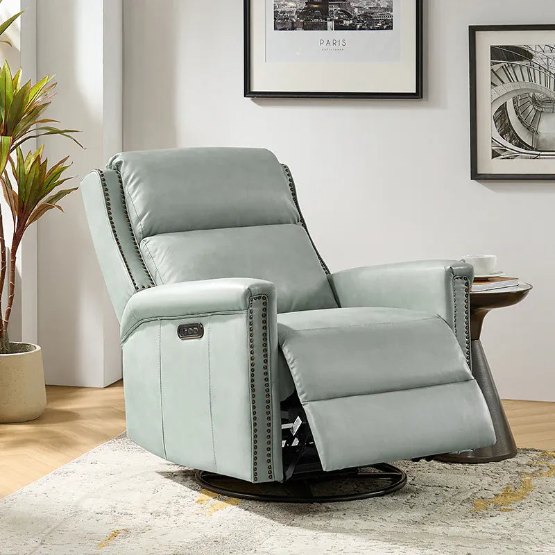 💖Last Day For Clearance💖Traditional Wingback Swivel and Rocker Power Recliner with Motorized Headrest