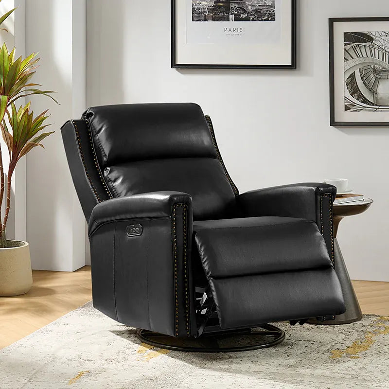 💖Last Day For Clearance💖Traditional Wingback Swivel and Rocker Power Recliner with Motorized Headrest