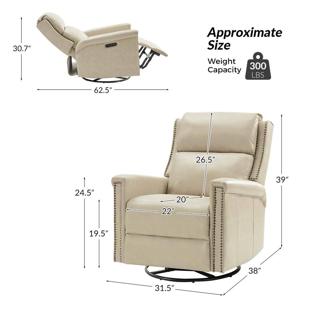 💖Last Day For Clearance💖Traditional Wingback Swivel and Rocker Power Recliner with Motorized Headrest