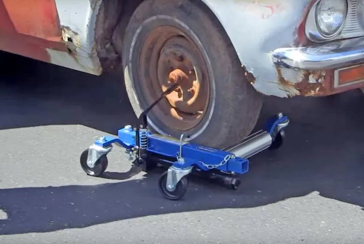 Eastwood Hydraulic Wheel Dolly 4 Piece Set and Storage Rack