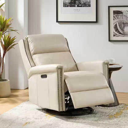 💖Last Day For Clearance💖Traditional Wingback Swivel and Rocker Power Recliner with Motorized Headrest